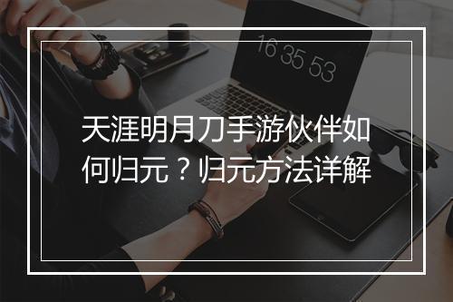 天涯明月刀手游伙伴如何归元？归元方法详解