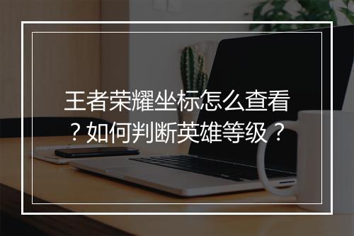 王者荣耀坐标怎么查看？如何判断英雄等级？