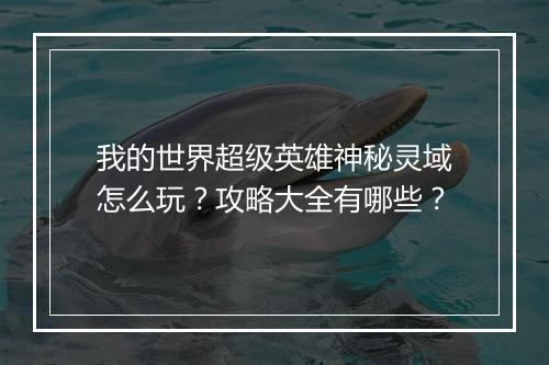 我的世界超级英雄神秘灵域怎么玩？攻略大全有哪些？