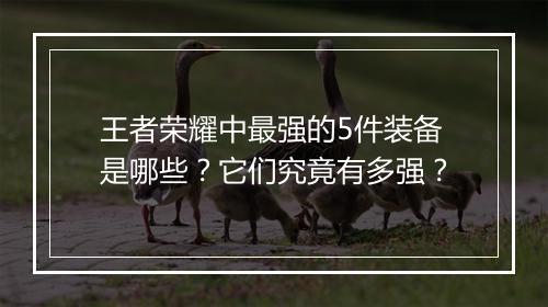 王者荣耀中最强的5件装备是哪些？它们究竟有多强？