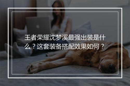 王者荣耀沈梦溪最强出装是什么？这套装备搭配效果如何？