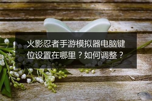 火影忍者手游模拟器电脑键位设置在哪里？如何调整？