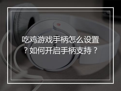 吃鸡游戏手柄怎么设置？如何开启手柄支持？