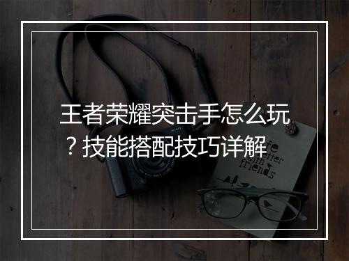 王者荣耀突击手怎么玩？技能搭配技巧详解