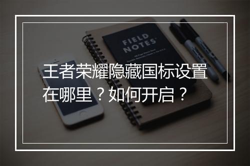 王者荣耀隐藏国标设置在哪里？如何开启？