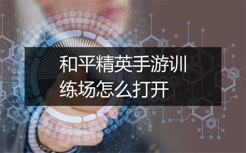 和平精英手游训练场怎么打开