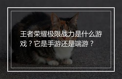 王者荣耀极限战力是什么游戏？它是手游还是端游？