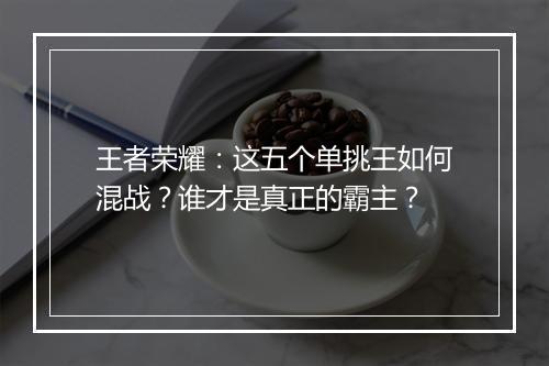 王者荣耀：这五个单挑王如何混战？谁才是真正的霸主？