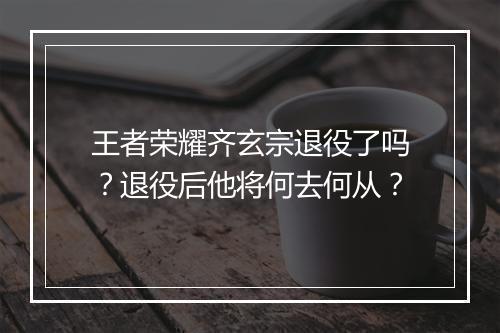 王者荣耀齐玄宗退役了吗？退役后他将何去何从？