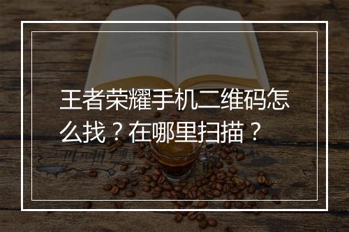 王者荣耀手机二维码怎么找？在哪里扫描？