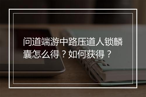 问道端游中路压道人锁麟囊怎么得？如何获得？