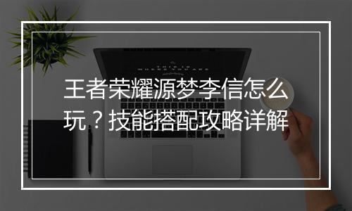 王者荣耀源梦李信怎么玩？技能搭配攻略详解