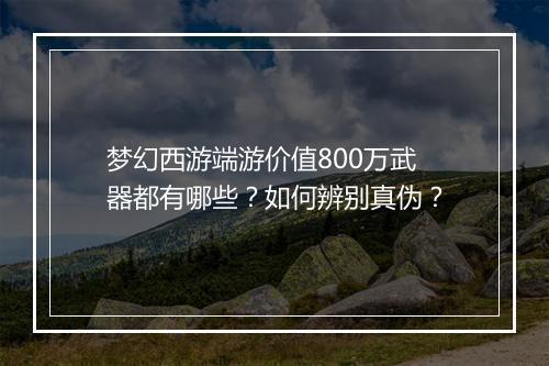 梦幻西游端游价值800万武器都有哪些？如何辨别真伪？