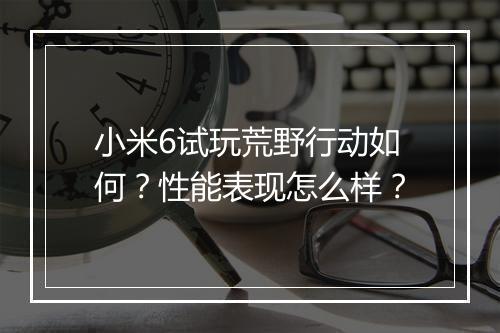 小米6试玩荒野行动如何？性能表现怎么样？