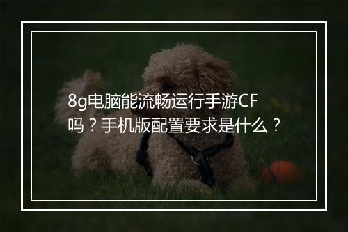 8g电脑能流畅运行手游CF吗？手机版配置要求是什么？