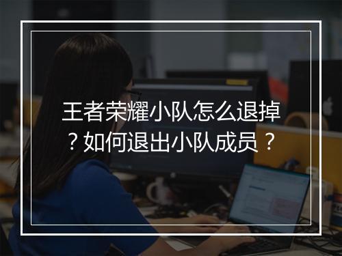 王者荣耀小队怎么退掉？如何退出小队成员？