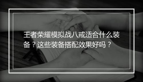 王者荣耀模拟战八戒适合什么装备?这些装备搭配效果好吗?