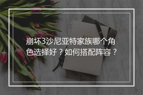 崩坏3沙尼亚特家族哪个角色选择好？如何搭配阵容？