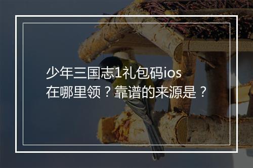 少年三国志1礼包码ios在哪里领？靠谱的来源是？