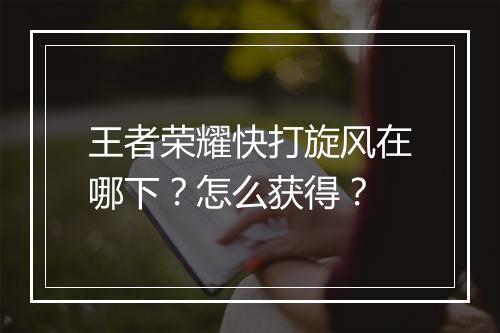 王者荣耀快打旋风在哪下？怎么获得？
