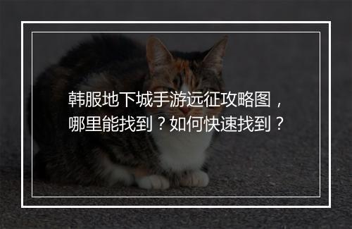 韩服地下城手游远征攻略图，哪里能找到？如何快速找到？