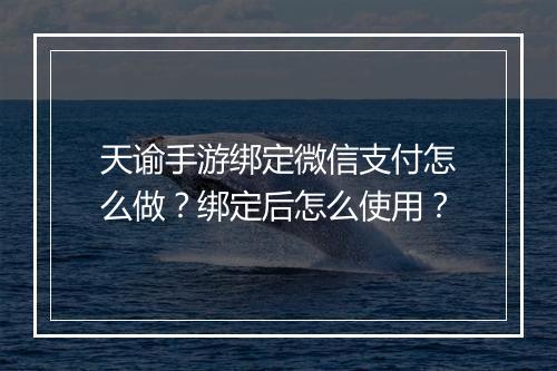 天谕手游绑定微信支付怎么做？绑定后怎么使用？