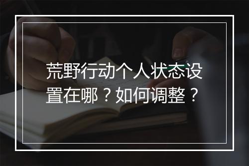 荒野行动个人状态设置在哪？如何调整？