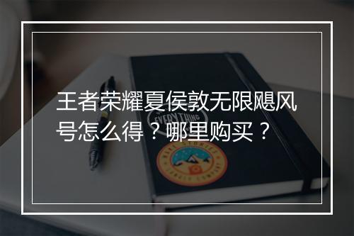 王者荣耀夏侯敦无限飓风号怎么得？哪里购买？