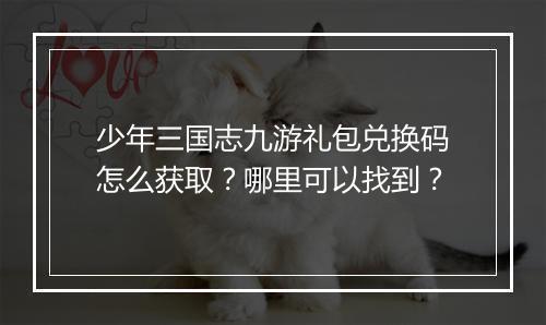 少年三国志九游礼包兑换码怎么获取？哪里可以找到？
