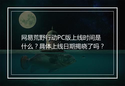 网易荒野行动PC版上线时间是什么？具体上线日期揭晓了吗？
