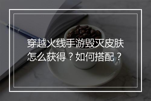 穿越火线手游毁灭皮肤怎么获得？如何搭配？