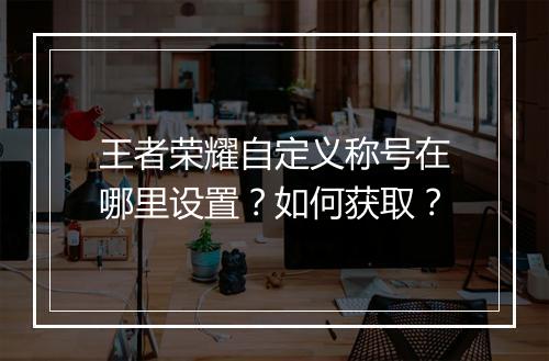 王者荣耀自定义称号在哪里设置？如何获取？