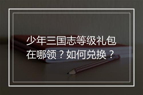 少年三国志等级礼包在哪领？如何兑换？