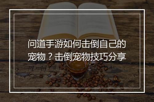 问道手游如何击倒自己的宠物？击倒宠物技巧分享