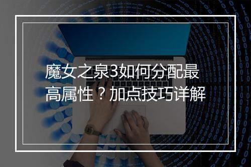 魔女之泉3如何分配最高属性？加点技巧详解