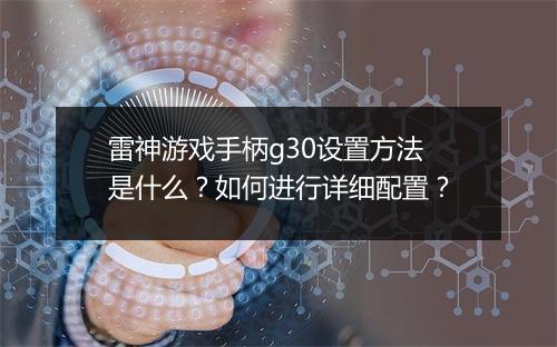 雷神游戏手柄g30设置方法是什么？如何进行详细配置？