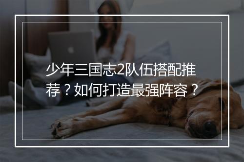 少年三国志2队伍搭配推荐？如何打造最强阵容？