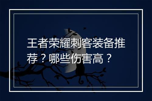 王者荣耀刺客装备推荐？哪些伤害高？