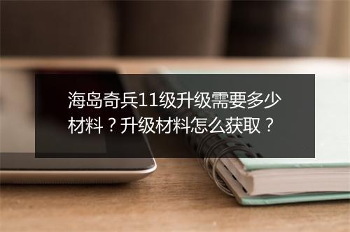 海岛奇兵11级升级需要多少材料？升级材料怎么获取？