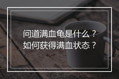 问道满血龟是什么？如何获得满血状态？
