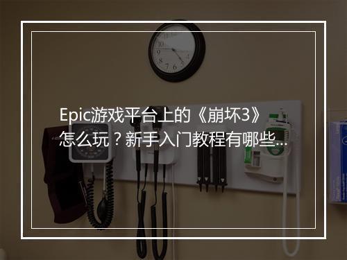 Epic游戏平台上的《崩坏3》怎么玩？新手入门教程有哪些？