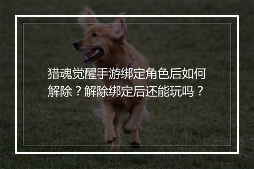 猎魂觉醒手游绑定角色后如何解除？解除绑定后还能玩吗？