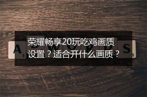 荣耀畅享20玩吃鸡画质设置？适合开什么画质？