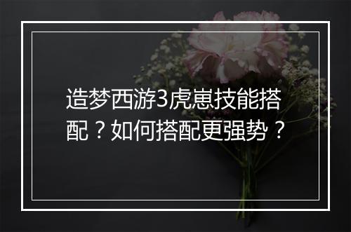 造梦西游3虎崽技能搭配？如何搭配更强势？