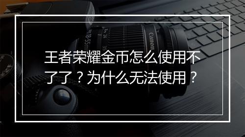 王者荣耀金币怎么使用不了了?为什么无法使用?