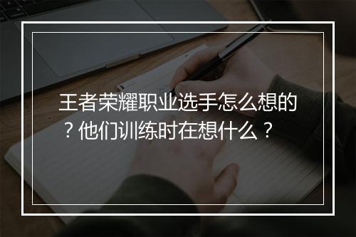 王者荣耀职业选手怎么想的？他们训练时在想什么？