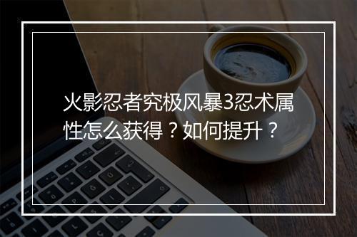 火影忍者究极风暴3忍术属性怎么获得？如何提升？