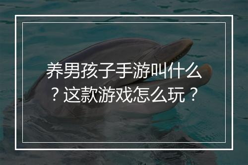 养男孩子手游叫什么？这款游戏怎么玩？