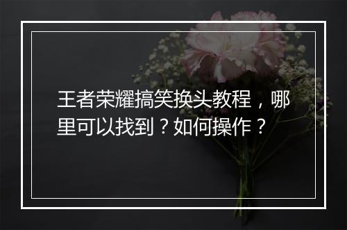王者荣耀搞笑换头教程，哪里可以找到？如何操作？