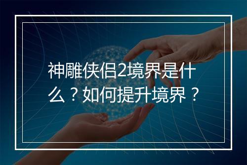 神雕侠侣2境界是什么？如何提升境界？